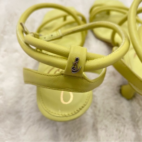 Sam Edelman Lime Green Leather Strappy Heels Size 7.5 - Picture 7 of 16